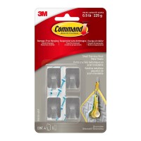 Command Hook 17031SS-4ESF Small Stainless Steel, Pack of 4